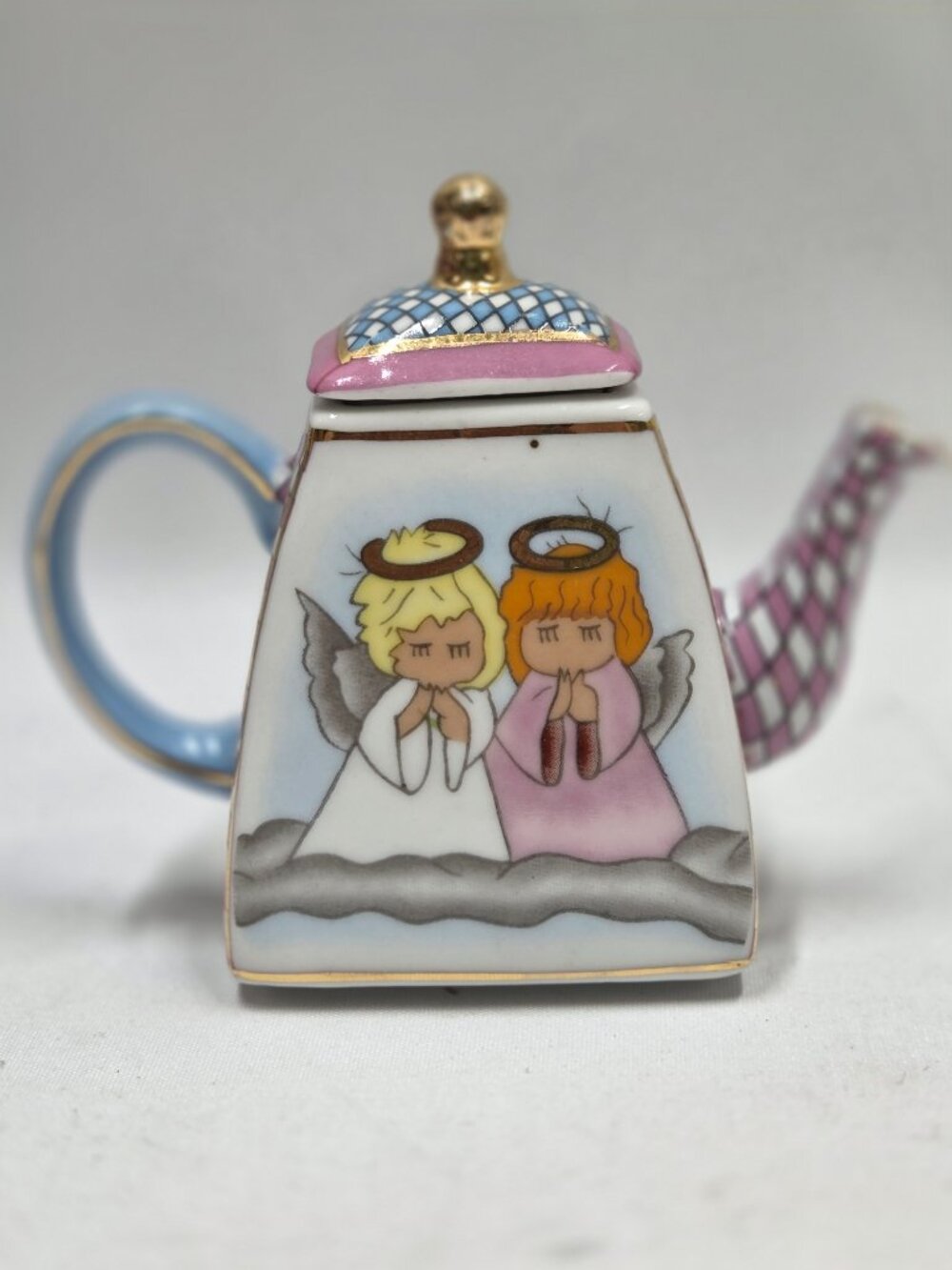 My Treasures Mini Tea Pot Angels Hand Painted